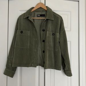 ZARA olive green corduroy jacket